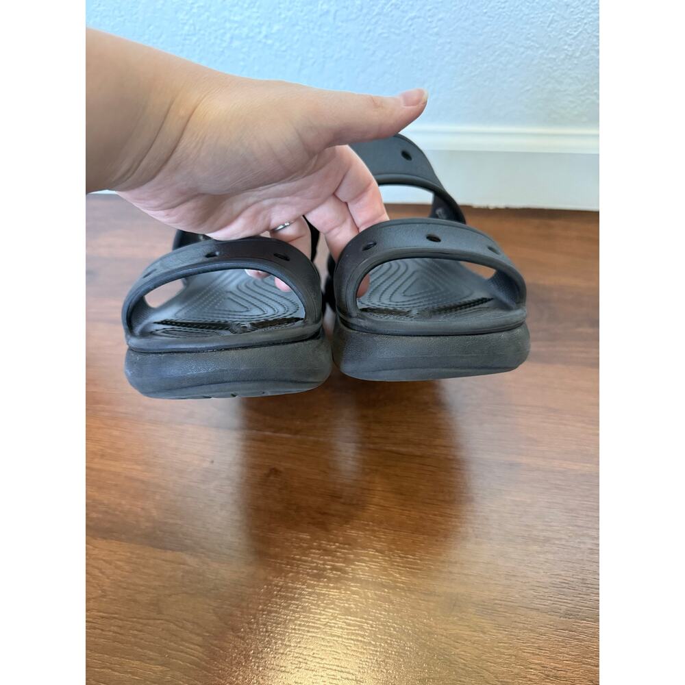Crocs Classic Crush Platform Sandals Two Strap Black Sz M7 W9 Casual Beach - Picture 5 of 8